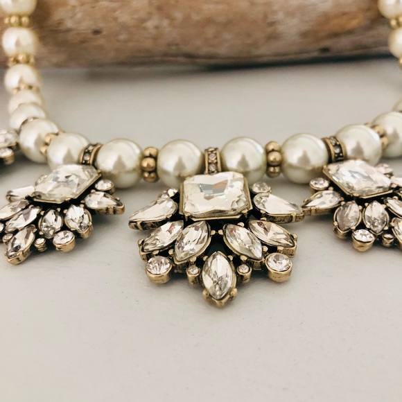 Vintage Banana Republic Rhinestone Statement Necklace - Picture 6 of 16